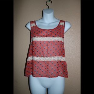 Forever 21 Women’s Sleeveless Crop sheer Top